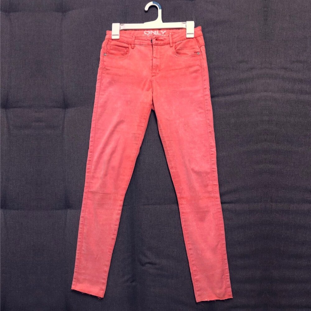 ONLY Pink Denim Stretchy Skinny Slim Cropped Jeans Jeggings - Size US 2 XS